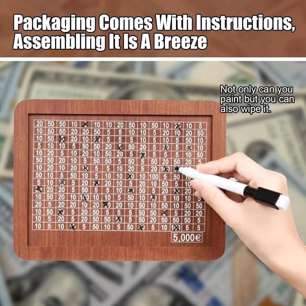 Копилка для сбережений евро 500/1000/2000/3000/5000/10000 долларов, деревянная копилка ручной работы с денежными целями и цифрами для детей и взрослых