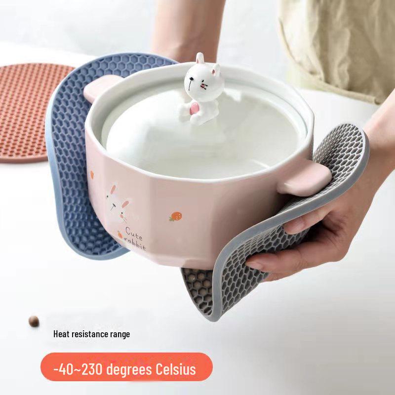 Утолщенная силиконовая сотовая круглая изоляционная подставка для защиты от тепла и противоскольжения