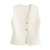 Women's Summer V Neck Vest Button-up Sleeveless Suit Jacket Waistcoat Casual Business Blazer Vest Top