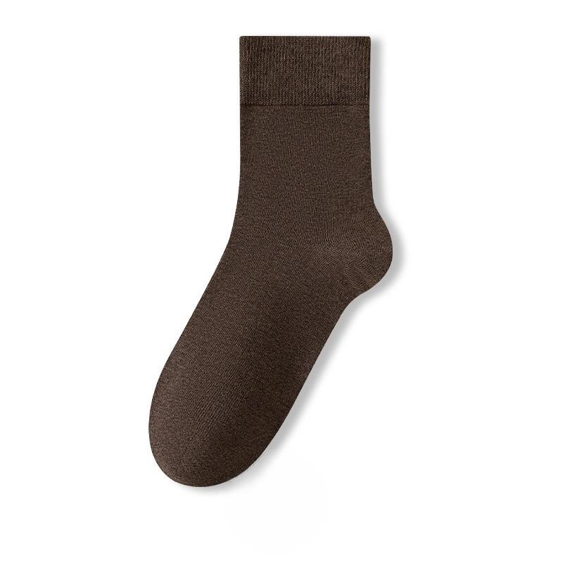 Мужские весенне-осенние носки из чистого хлопка, однотонные, деловые, повседневные, влагоотводящие, дышащие, антибактериальные