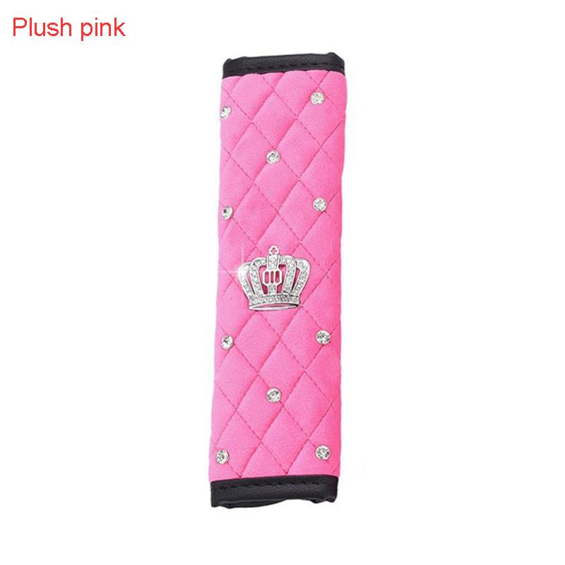 Высококачественный плюшевый чехол для ремня безопасности автомобиля с бриллиантовой короной, наплечная накладка, чехол для рычага переключения передач ручного тормоза, аксессуары для салона автомобиля