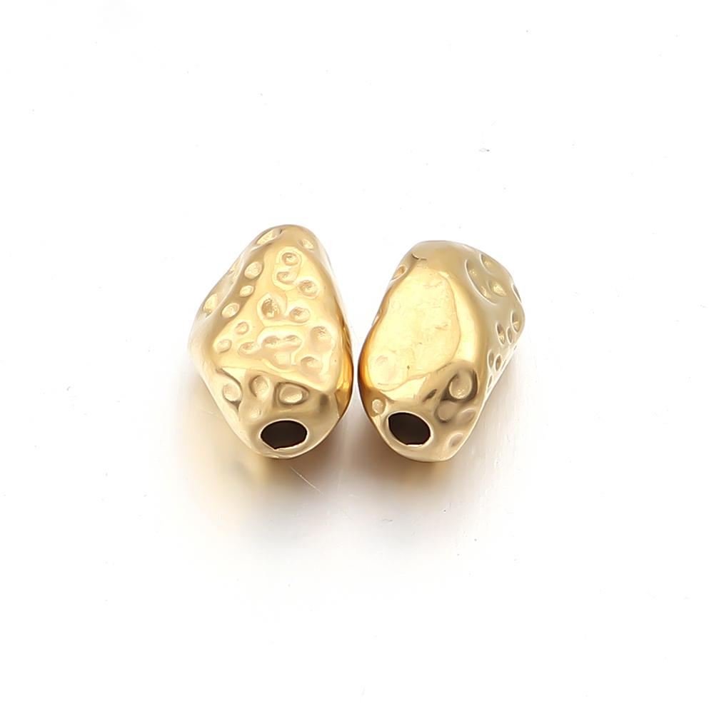 5-10pcs/lot Stainless Steel Spacer Beads Irregular Shape Big Hole Loose Bead For DIY Charms Bracelet Necklace Making Accessories