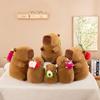 Adorable Capybara Plush Backpack Toy Featuring Colorful Avocado Dragon Fruit And Apple Designs