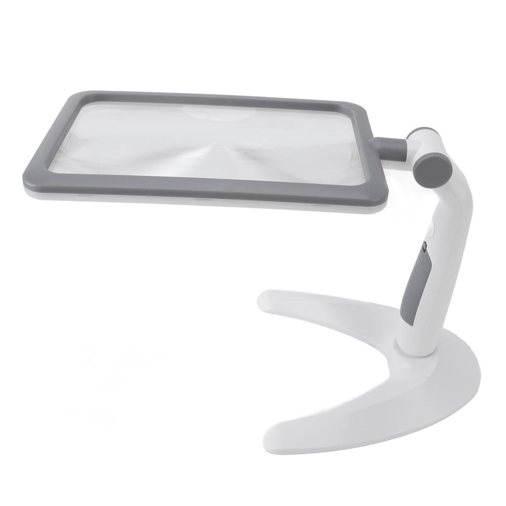 Magnifying Glass with Light Stand 48 LEDs 2.5X Rotating 3 Color Temp Magnifier for Reading Seniors Low