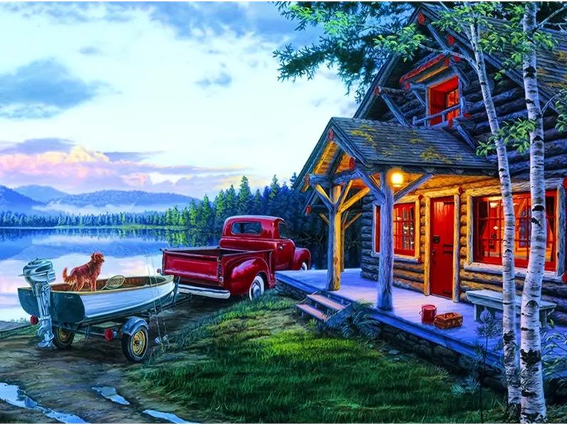 30x40см DIY Полная Выкладка Пейзаж Алмазная Живопись