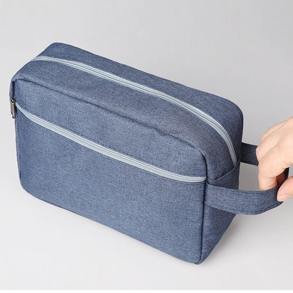 Handle Travel Toiletry Bag Water-resistant Makeup Pouch Simple Cosmetic Storage Bags  Long Travel