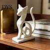 Ручная резьба Настольный декор Минималистичная 3D-печатная фигурка кошки, Декоративная статуэтка животного, Креативные поделки Маленькая настольная скульптура