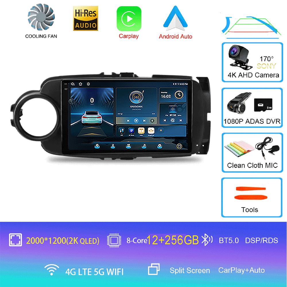 9inch Android 14 Car RadioFor Toyota Yaris 2012 - 2017 Multimedia Player Android Auto Wireless Carplay GPS 2Din DVD