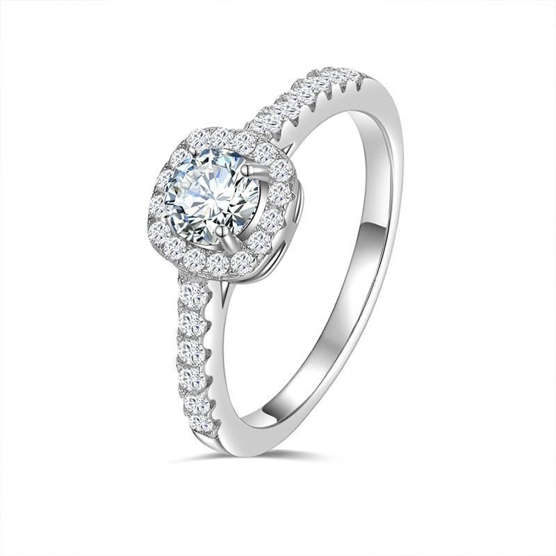 Кольцо с муассанитом, серебряные драгоценные камни 925 пробы, женские обручальные кольца