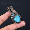 Copper Turquoise Gemstone Pure Copper Wire Wrapped Handmade Pendant Jewelry