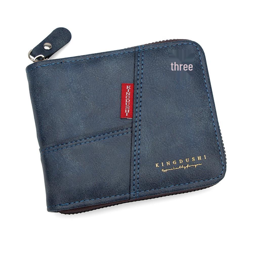 Men's Patchwork Chain Wallet: Stylish Short Design with Flap Coin Pocket & Multiple Card Slots