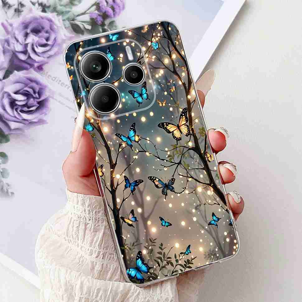 Чехол для Xiaomi Redmi Note 14 Pro 5G, красивый чехол с цветочным сердцем, мягкий силиконовый корпус для Redmi Note 14 Note14 4G, чехол