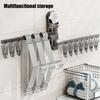 Sock Drying Rack Wall Mounted Rotate Drying Hangers 28 Clips Strong Load-bearing Simple