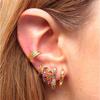 CRMYA Gold color Stud Earrings For Women Vintage Color CZ Zircon Piercing Women's Earrings Trend Jewelry