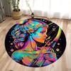 Mysterious Zodiac Sign Print Round Rugs Non-Slip Floor Mat for Home Living Room Bedroom Machine Washable Round Carpet