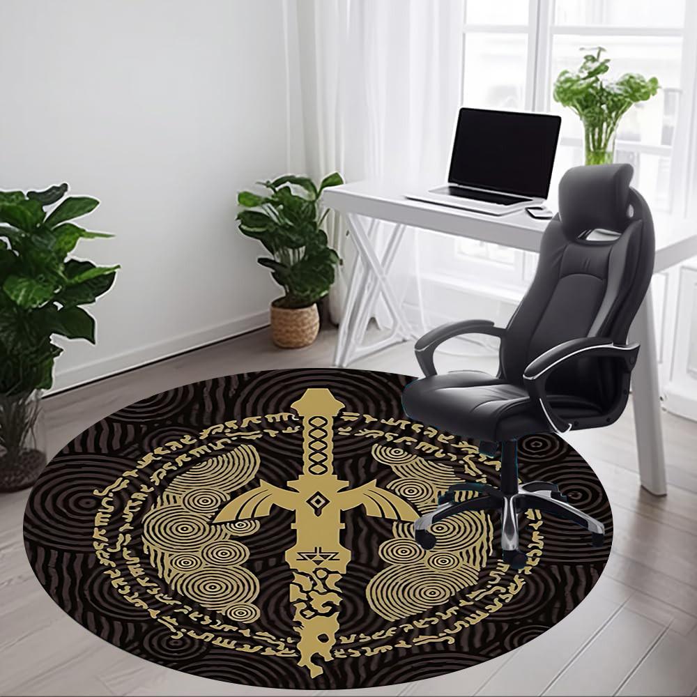 Legend of Zelda Office Round Area Rug, Under Office Chairs Bedroom Living Room Home Decor a0908150