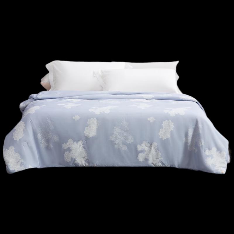 Mercury Home Textiles Serene Blue Tussah Silk Blend Quilt