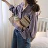 Женская рубашка с длинным рукавом и воротником в стиле French Chic 2024 - Элегантный корейский стиль, однотонная, осенняя мода