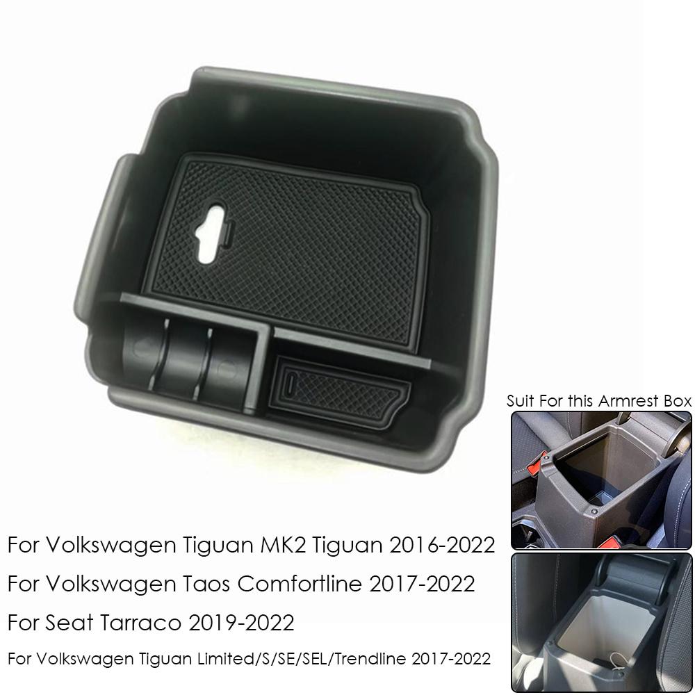 Для Volkswagen VW Tiguan Mk1 Mk2 Taos Seat Tarraco Автоаксессуары Подлокотник Ящик для хранения Лоток Контейнер Органайзер консоли Паллет