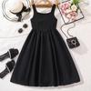 Одежда для девочек 7-12 лет летняя новая юбка для детей среднего и большого размера платье средней длины на бретельках повседневные платья