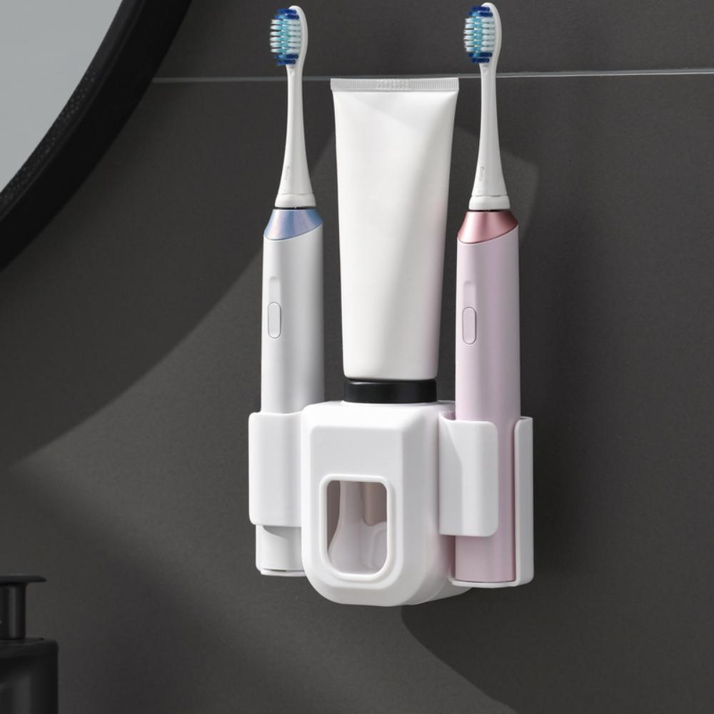 Electric Toothbrush HolderLazy Automatic Toothpaste SqueezerWall Mounted No-Punch Toothpaste Holder