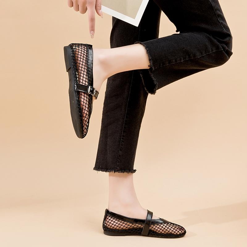 Женские сандалии в сетку, женские сандалии на плоской подошве, размер в сетку, весенне-летняя женская обувь