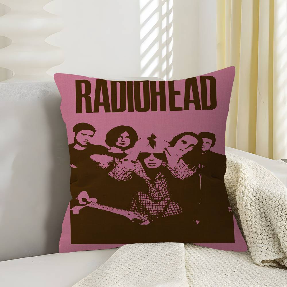 Винтажная Подушка с Логотипом Рок-Группы Radiohead Аниме Подушка Подушка для Изголовья Дивана-Кровати Чехол для Подушки 45x45 см Модная