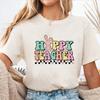 Футболка "Hoppy Teacher", Ретро-футболка на Пасху для учителей, Пасхальный подарок с кроликом
