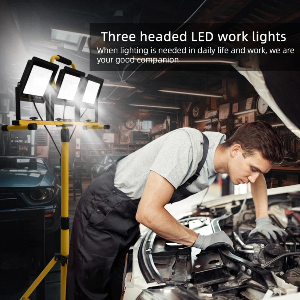 Floodlight with Bracket Emergency Maintenance Work Light Construction Site Mobile Portable Searchlight Outdoor Square Lighting