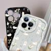 For iPhone 16 15 14 Samsung S25 S24 S23 A06 A13 A14 A15 A16 A55 Redmi 14C 13C Note 14 13 12 Fresh Flowers and Bear Pattern Soft Silicone Phone Case