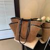 Large Capacity Straw Shoulder Bags Simple Versatile Braid Zipper Mother and Baby Bags for Women  High Quality Casual Tote
