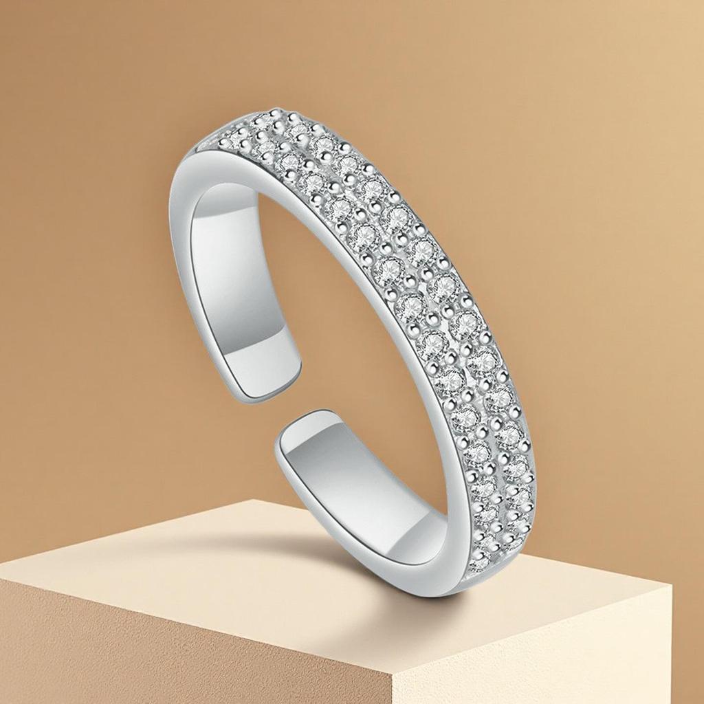 Inlaid Cubic Zirconia Wheel of Fortune Adjustable Ring - Elegant Jewelry for Women