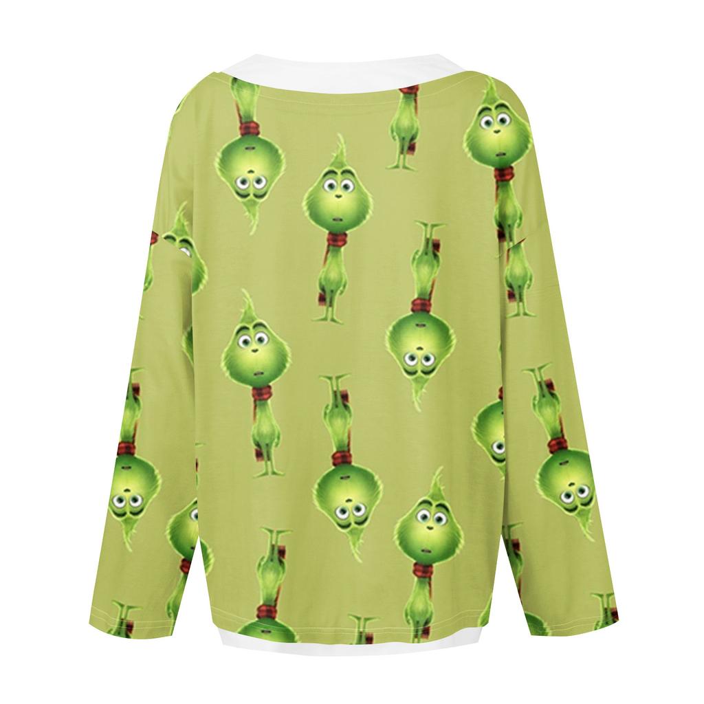 Женская повседневная модная винтажная толстовка с длинным рукавом и круглым вырезом с принтом, многослойный пуловер, топ