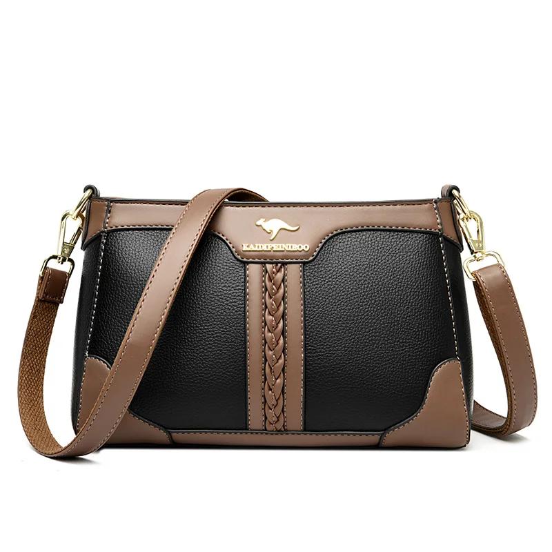 Роскошная женская сумка, дизайнерская сумка из мягкой кожи высокого качества, повседневная женская сумка через плечо для женщин