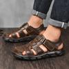 Fashion Large Size Sandals Men Summer 2024 New Genuine Leather Baotou Outdoor Sports Beach Shoes Breathable Fashion Light Casual Shoes