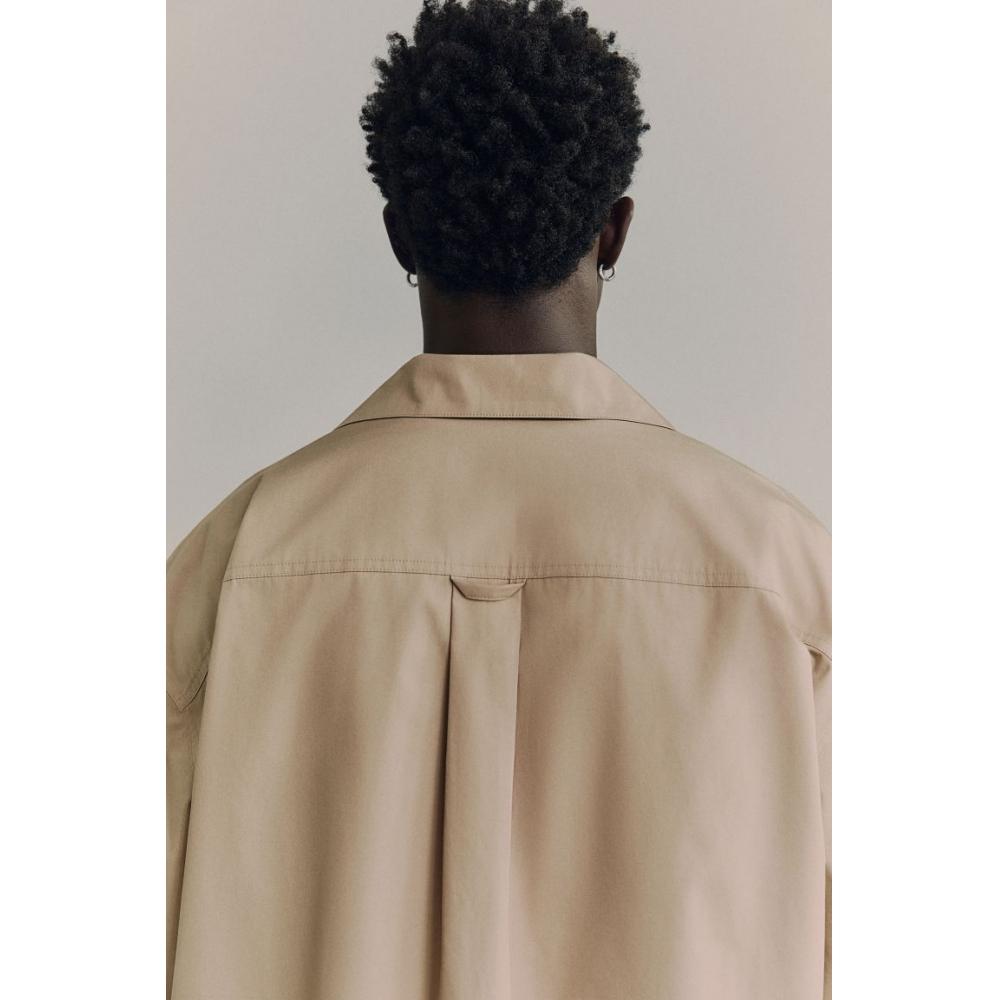 Рубашка HM piMa Cotton cAMP бежевая