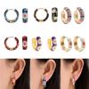 Colorful Circle Drop Earrings Cartilage Huggie Hoop Earrings Geometric Shaped Ear Rings Stylish Accessories for Women