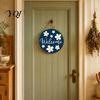 Decorative Sign for Hallway Wooden Daisy Welcome Front Door, Rustic Farmhouse Hanging Wall Decor Entrance Decoration with Hemp Rope, Wood Plaque Home