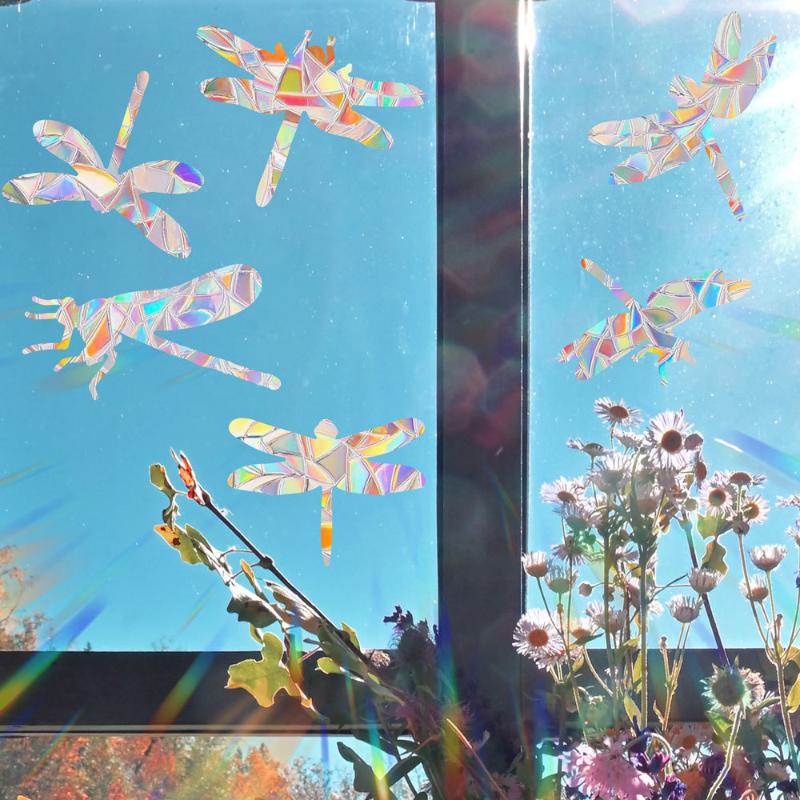 Sun Catcher DIY Window Stickers Rainbow Maker Cat Bird Moon Sun Art Decor for Kids Bedroom Living Room