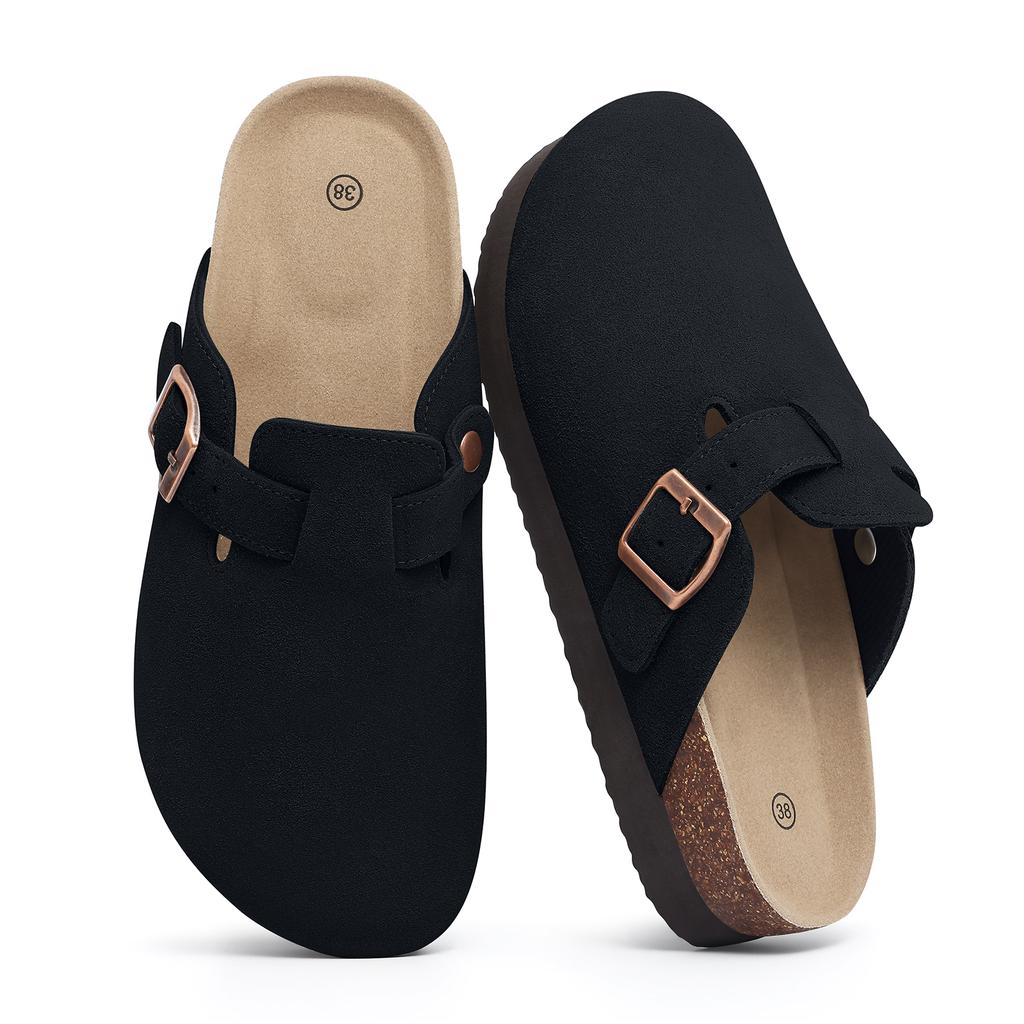 Модные шлепанцы Fashion Smile Pop для мужчин, кожаные мюли с пробковыми стельками, слипоны, замшевая обувь с регулируемым пяточным ремешком