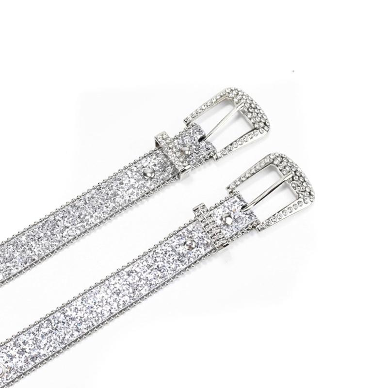 Подростковый пояс с пайетками для джинсов, регулируемый ремень на талию с пряжкой-булавкой, пряжка со стразами, широкий пояс на талию, женский пояс для юбки