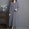 Women's Temperament Knitted Sweater Medium and Long Fashion Pullover Sweater Loose Zipper Bottom Dress