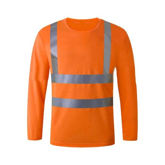 Reflective Safety T-Shirt 360 Degree Reflective Zones High Visibility Quick Dry Long Sleeves