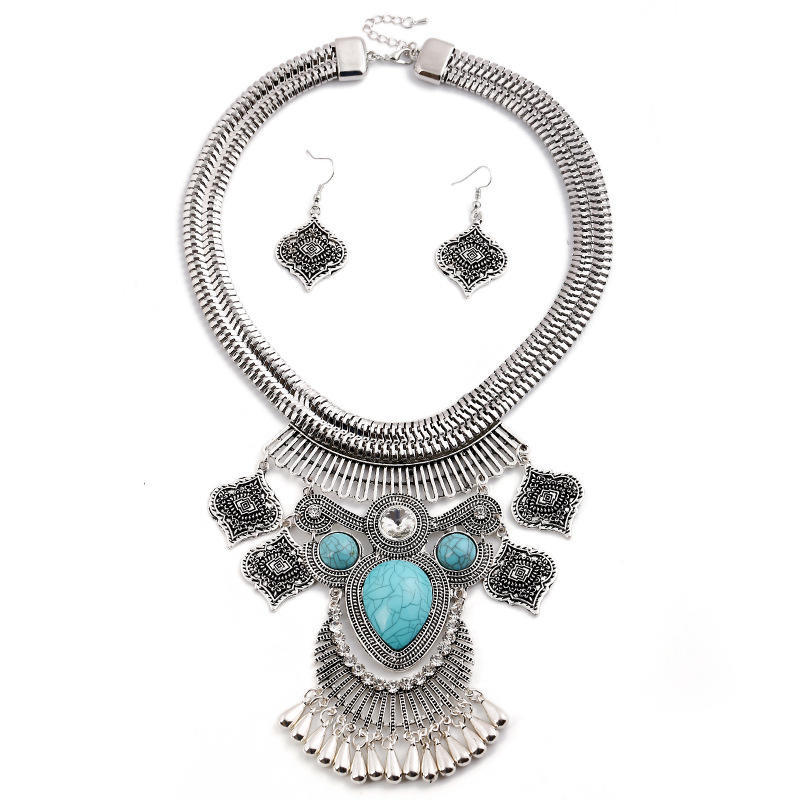 Винтажное гравированное ожерелье с бахромой из драгоценных камней, короткое ожерелье-чокер