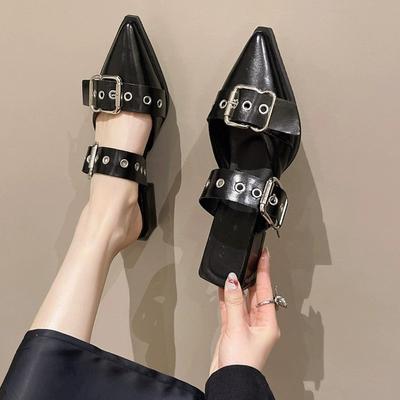 Мода Новый Стиль Популярные Женские Босоножки Обувь Острый Носок Весенняя Мода Мелкая Обувь Слингбэки Женские Босоножки Балетки Обувь Большой Размер
