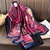 Retro Print Fashionable Long Imitation Silk Women's Versatile Air Conditioning Towel Temperament Versatile Neck Protection Versatile Scarf Silk Scarf