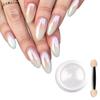 Aurora Nail Powder, Solid White, for Manicure, Gel Polish, Parfait Nail Parts, Glitter Gradient, Clear, Fashionable, Simple Design, Trendy for Home,