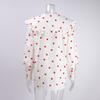 Spring and Autumn Women's Cotton Shirt Love Printed Shirt Doll Collar Lantern Sleeve Shirt