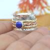 Кольцо с лазуритом, Серебряное кольцо 925, Трехцветное кольцо, Заявление, Кольцо в стиле бохо, Рождественское кольцо, Подарок унисекс, Серебряное кольцо