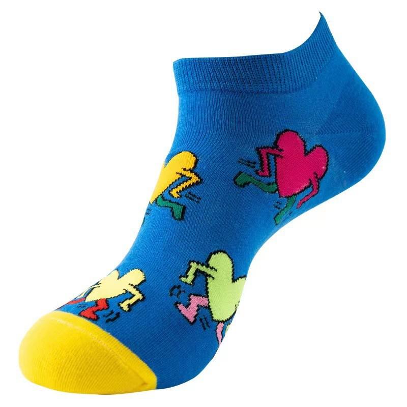 Mens Thin Boat Socks Womens Striped Cotton Ankle Breathable Sweat Absorbent Casual Fall
